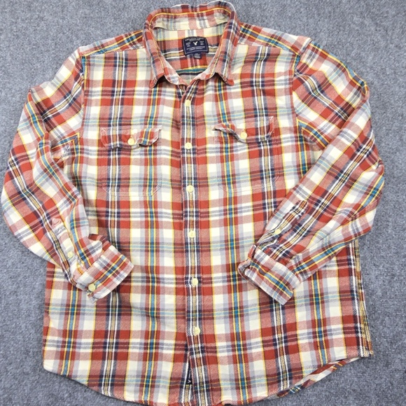 American Eagle Outfitters Mens XXL Plaid Button Up Heavyweight Flannel Shirt - Picture 2 of 9